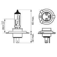 Автолампа 12V H4 ULTRA WHITE 4200K бокс 2 шт