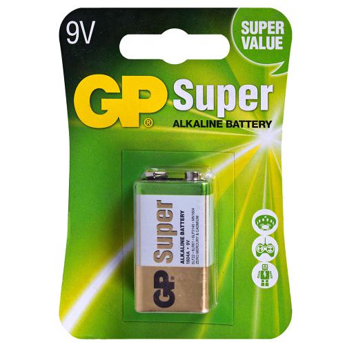 Батарейка GP SUPER ALKALINE 9V 1604A-5UE1 лужна 6LF22