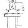 Автолампа Osram (1,2W 12V 5XFS10 LF)