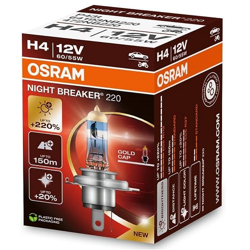 Автолампа Osram Night Breaker 220 H4 12V 60/55W P43T