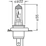 Автолампа Osram H4 12V 60/55W P43T к/т 2 шт