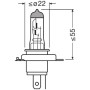 (к/т 2 шт) Автолампа Osram H4 12V 60/55W P43t