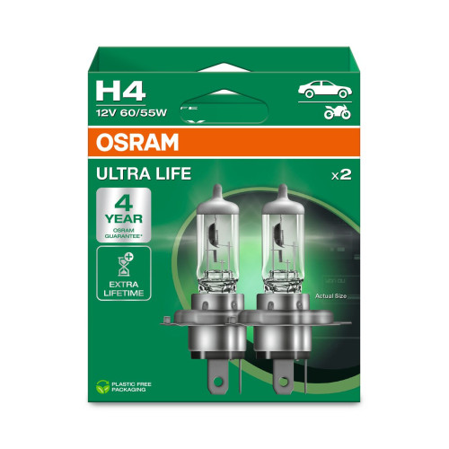 Автолампа Osram H4 12V 60/55W P43T к/т 2 шт