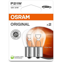 Автолампа Osram P21W 12V BA15s (к/т 2 шт)