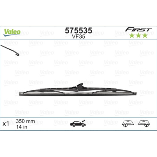 Каркасна щітка склоочисника Valeo First 350мм