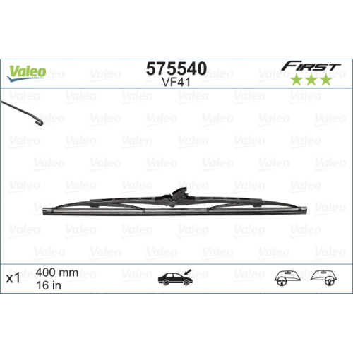 Каркасна щітка склоочисника Valeo First 400мм