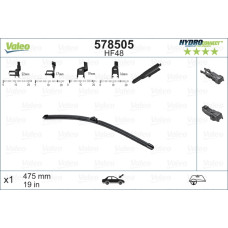 Безкаркасна щітка склоочисника Valeo HydroConnect Front 475мм