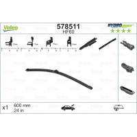 Безкаркасна щітка склоочисника Valeo HydroConnect Front 600мм